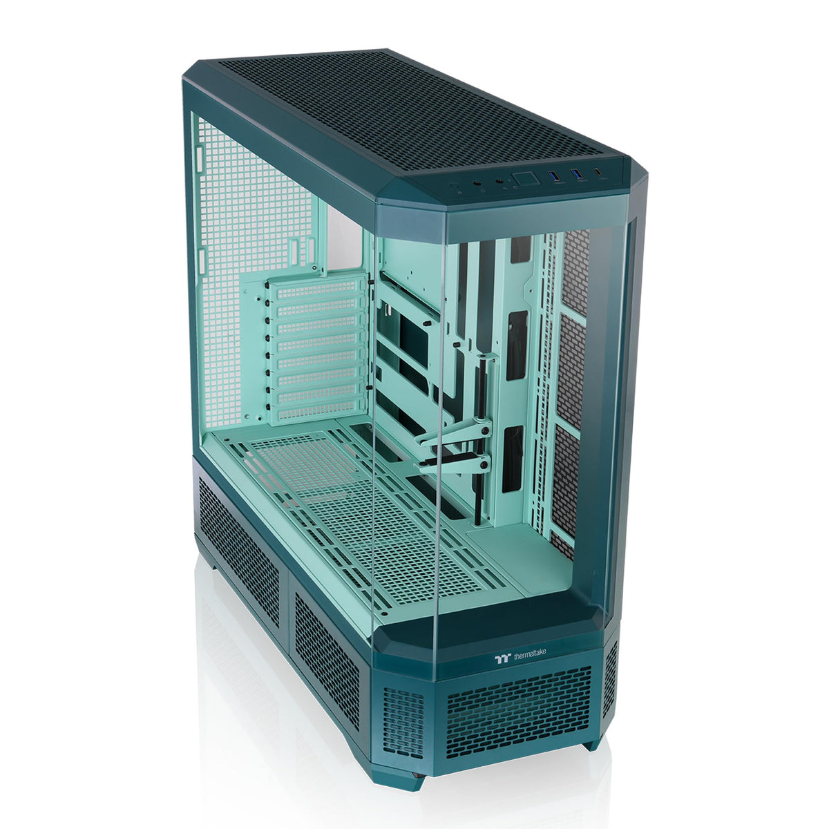Thermaltake View 600 TG; Full Tower; 420mm Radiator Support; 480mm GPU Clearance; Hidden Connector Support; Rotatable PCIe Slots; 220mm PSU Clearance; Mint Strawberry; CA-11H-00FLWN-00