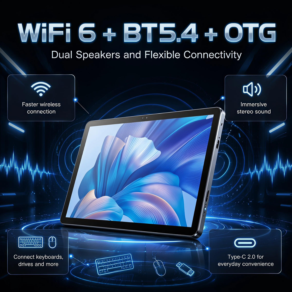 Android Tablet 11 inch with Octa-Core Processor, 36GBRAM+128GB Storage
