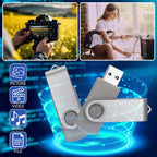 Kanayu 100 Pack 4gb USB 2.0 Flash Drives, Gray Swivel Thumb Drives