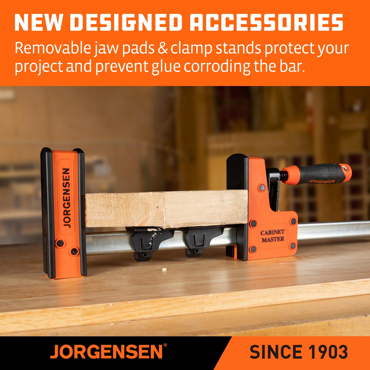 JORGENSEN 72-Inch Parallel Bar Clamps, 2-Pack Cabinet Master Bar Clamps