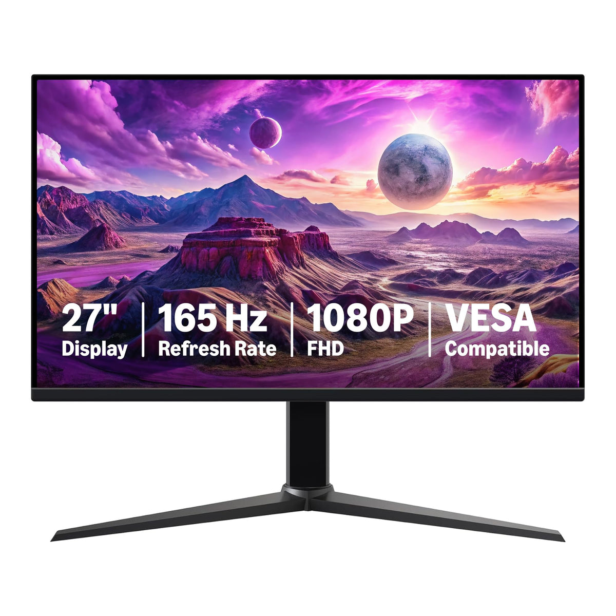 Amazon Basics 27 Inch Monitor, FHD 1080P, 100Hz, IPS, Built-in Speakers, VESA Compatible, USB Ports, Black