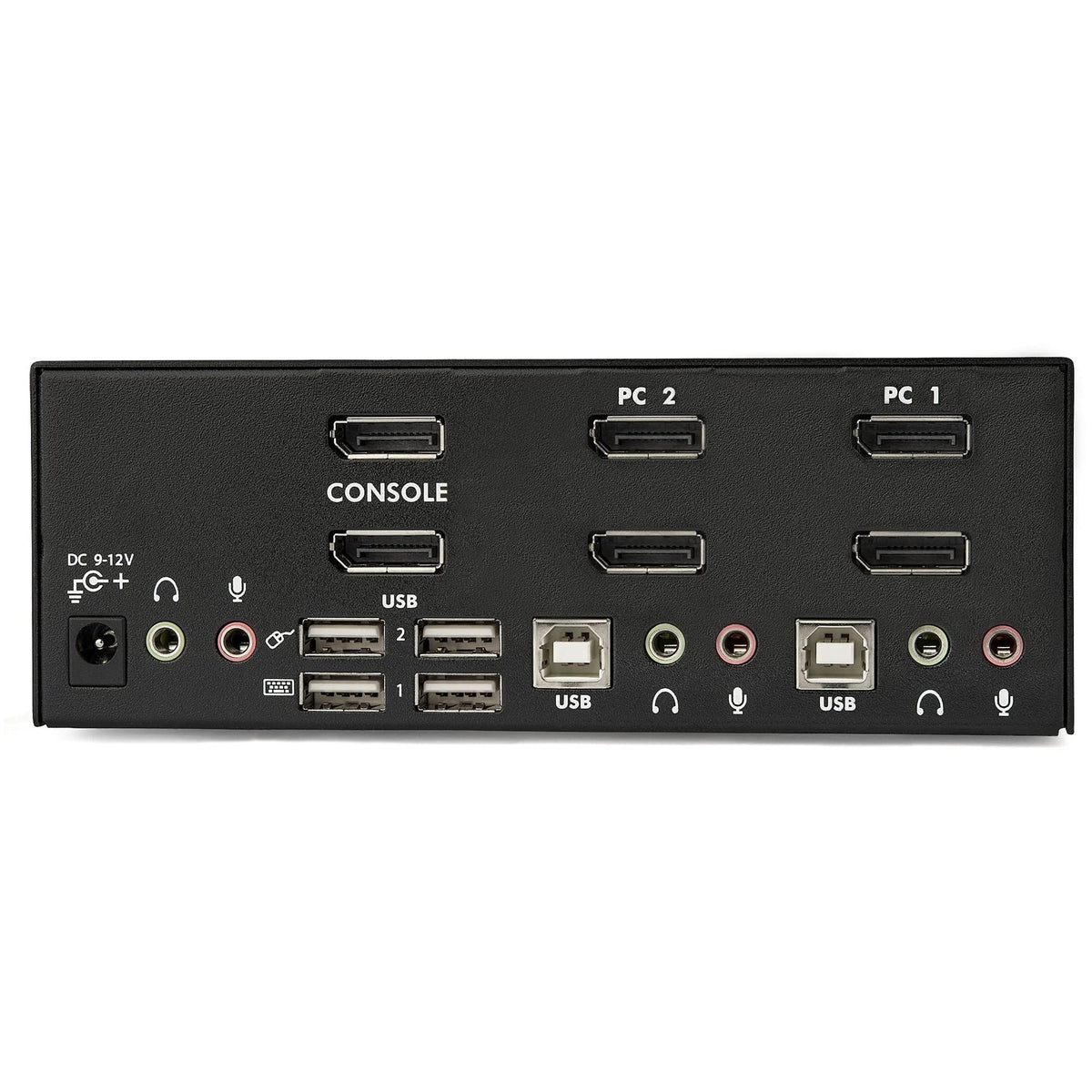 StarTech 2-Port Dual-Monitor DisplayPort KVM Switch, USB Hub, Audio, TAA