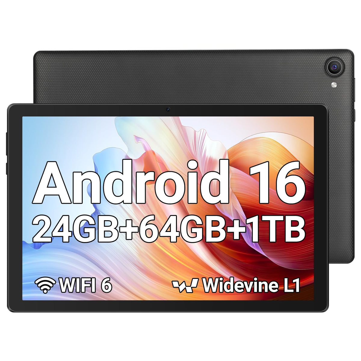 Tablet, 10.1" Android 16 Tablet, 24GB RAM 64GB ROM 1TB Expand