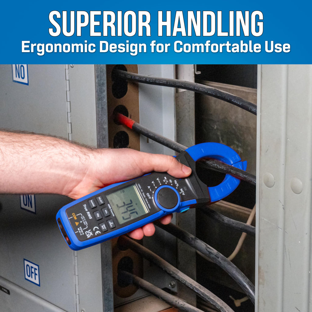 Jonard Tools ACM-1000 Digital Clamp Meter, 1000V/1000A TRMS Multimeter with 42mm Clamp, Non-Contact Voltage Tester, Measures AC/DC Voltage, Current, Continuity, Frequency, Capacitance