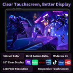2026 Android 16 Tablet with Keyboard - 10 Inch Tablet with Gemini AI(Black)