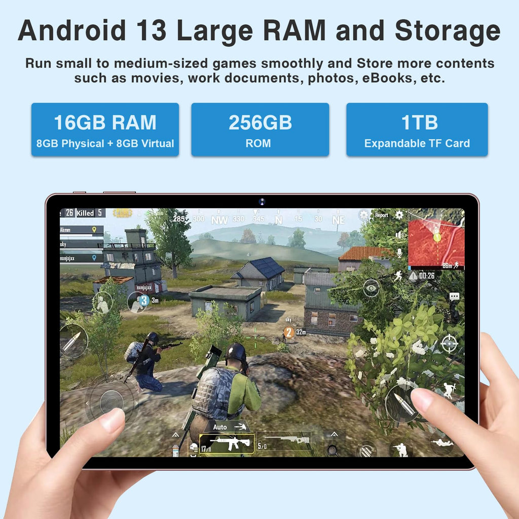 11 inch Tablet 16GB+256GB Octa-Core Android Tablets w/ 2K 2000x1200 Display