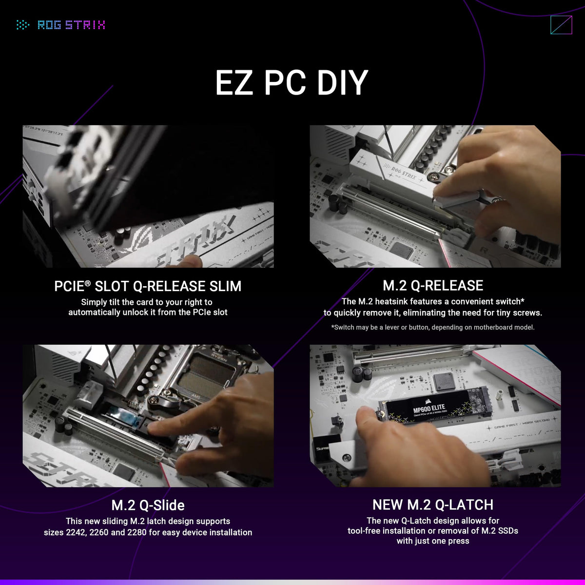 ASUS ROG Strix B850-A Gaming WiFi AMD AM5 B850 ATX Motherboard 14+2+2 Power Stages, DDR5 AEMP, 2.5G LAN 7 with Q-Antenna, 4X M.2, PCIe® 5.0, USB 20Gbps Type-C, AI Networking II, ASUS Advisor