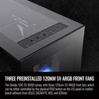 Thermaltake Divider 500 TG Black Color ARGB ATX Mid Tower Tempered Glass Computer Case with 3 120mm 5V ARGB Front Fans + 1 120mm Standard Rear Fan + 2 Symmetrical Triangular Panels CA-1T4-00M1WN-01