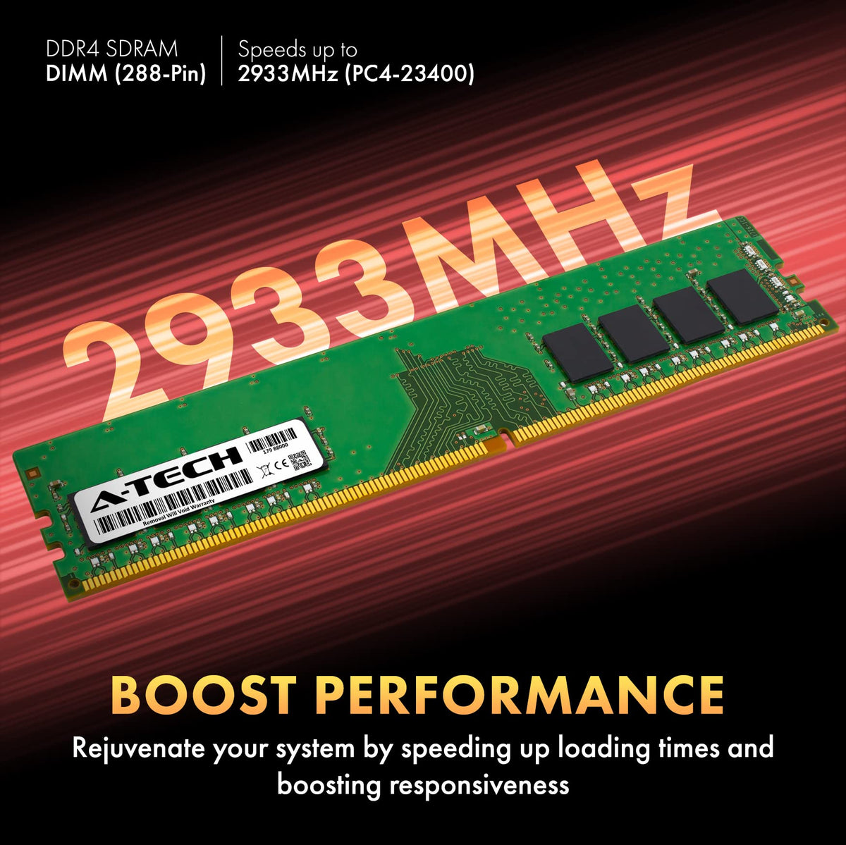 A-Tech 16GB Kit (2x8GB) DDR4 2933MHz PC4-23400 (PC4-2933Y) CL21 UDIMM 1.2V Non-ECC DIMM 288-Pin Desktop Computer RAM Memory Upgrade Modules