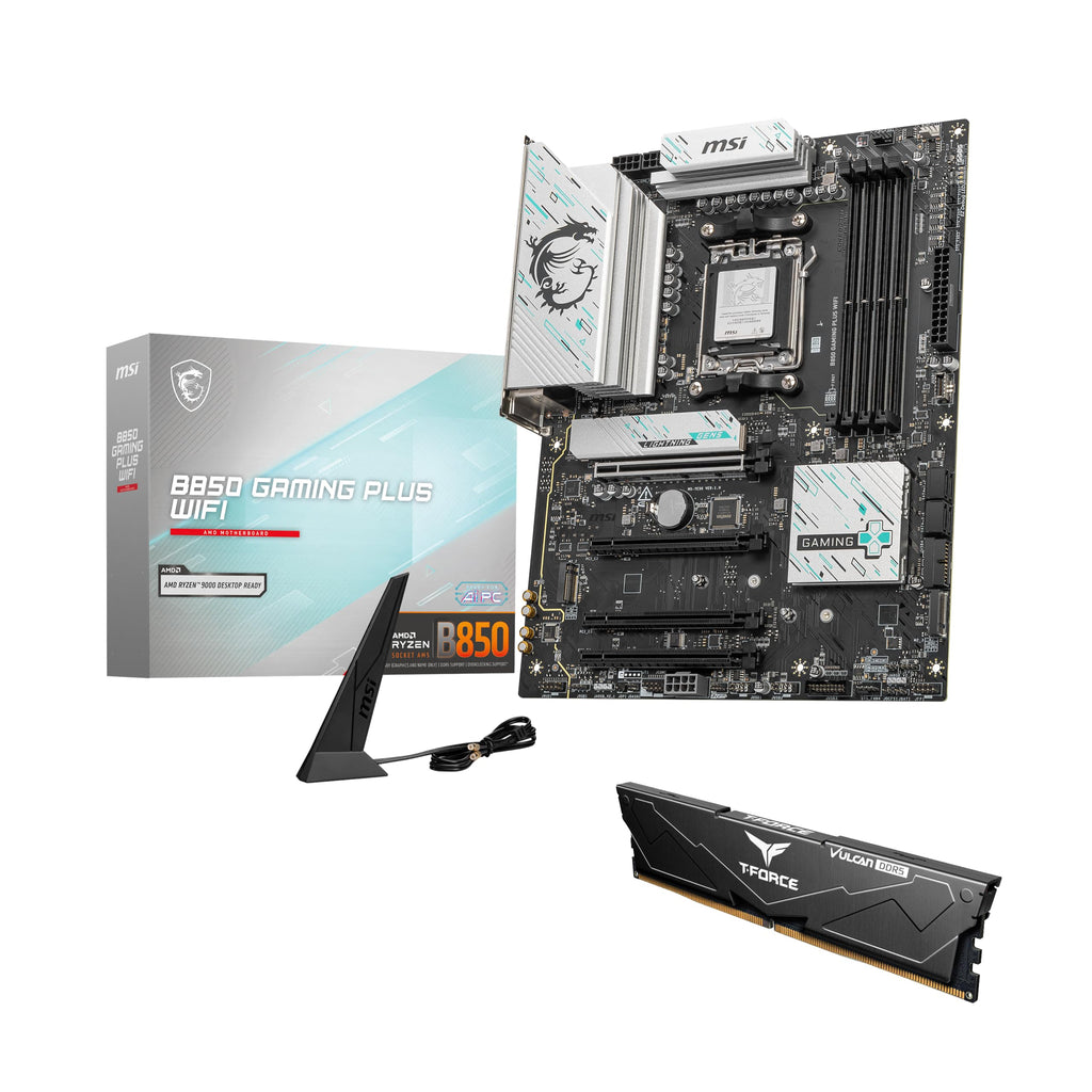 MSI PRO B850M-P WIFI Motherboard,ATX-Supports AMD Ryzen 9000-7000 Processors,AM5-DDR5 Memory Boost (8200+ MT/s OC),PCIe 5.0 x16&4.0x16,M.2 Gen5,Wi-Fi 7,5G LAN+HIGH-SPEED DDR5 RAM 16GB (1x 16GB) Bundle