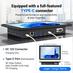 10.1" Industrial Mini Computer, Win 11 Embedded Panel PC with 10 Points Touchscreen Desktop Tablet, N5095 8GB RAM 128GB ROM HDMI 2.0 WiFi 5 Bluetooth 5.0 for Office/Automation/Kiosk/Bar/Warehouse