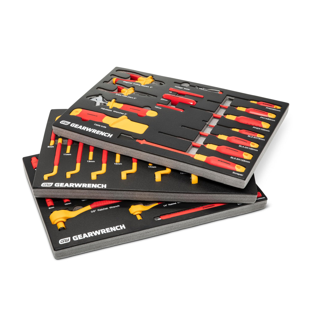 GEARWRENCH 72 Piece 1/4" and 3/8" Drive VDE Insulated Tool Set | GWVDE72
