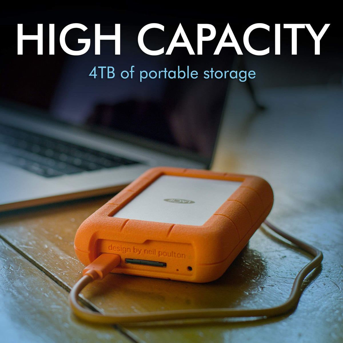 LaCie Rugged Raid Pro 4TB External Hard Drive Portable HDD – USB 3.0 Compatible – with SD Card Slot, Drop Shock Dust Water Resistant, for Mac and PC Computer Desktop Workstation Laptop (STGW4000800)