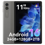 Tablet 11 Inch, Android 16 Tablet with Octa Core Processor, 24GB+ 128GB (Up to 2TB), Gemini AI Tablets, 90Hz Display with 8000mAh Battery, 4-Year Warranty for Work, Study, Travel & Gaming (Gray)
