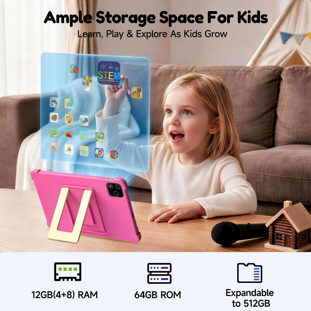 ALLDOCUBE Kids Tablet 10 Inch,Android 16 Tablet for Kids with Stylus & Case