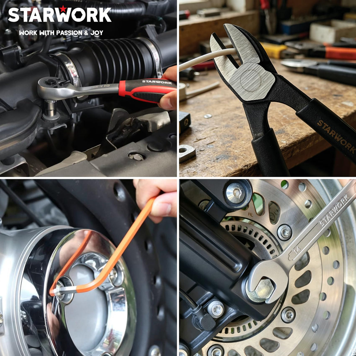 STARWORK TRUE MECHANIC™ 314-Piece Mechanics Tool Set and Socket Set, 1/4", 3/8", 1/2" Drive, Professional, Metric