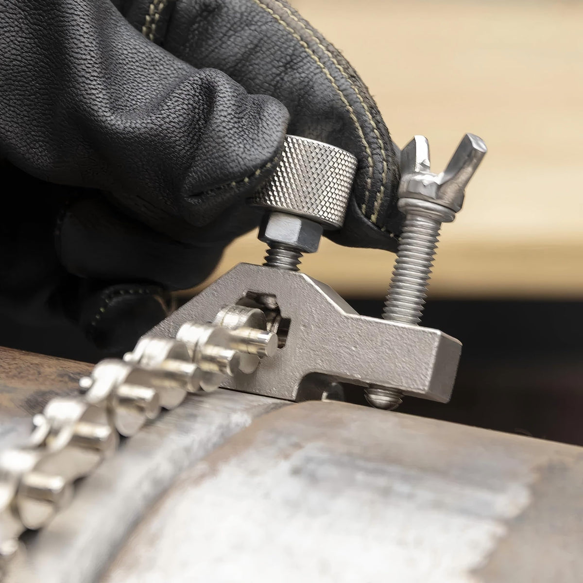 Strong Hand Tools The Python Pipe Alignment Chain Pliers, 14 in. Max Pipe Diameter, 48 in. Chain, Stainless Steel Contacts, 360° Weld Access, PCA2048