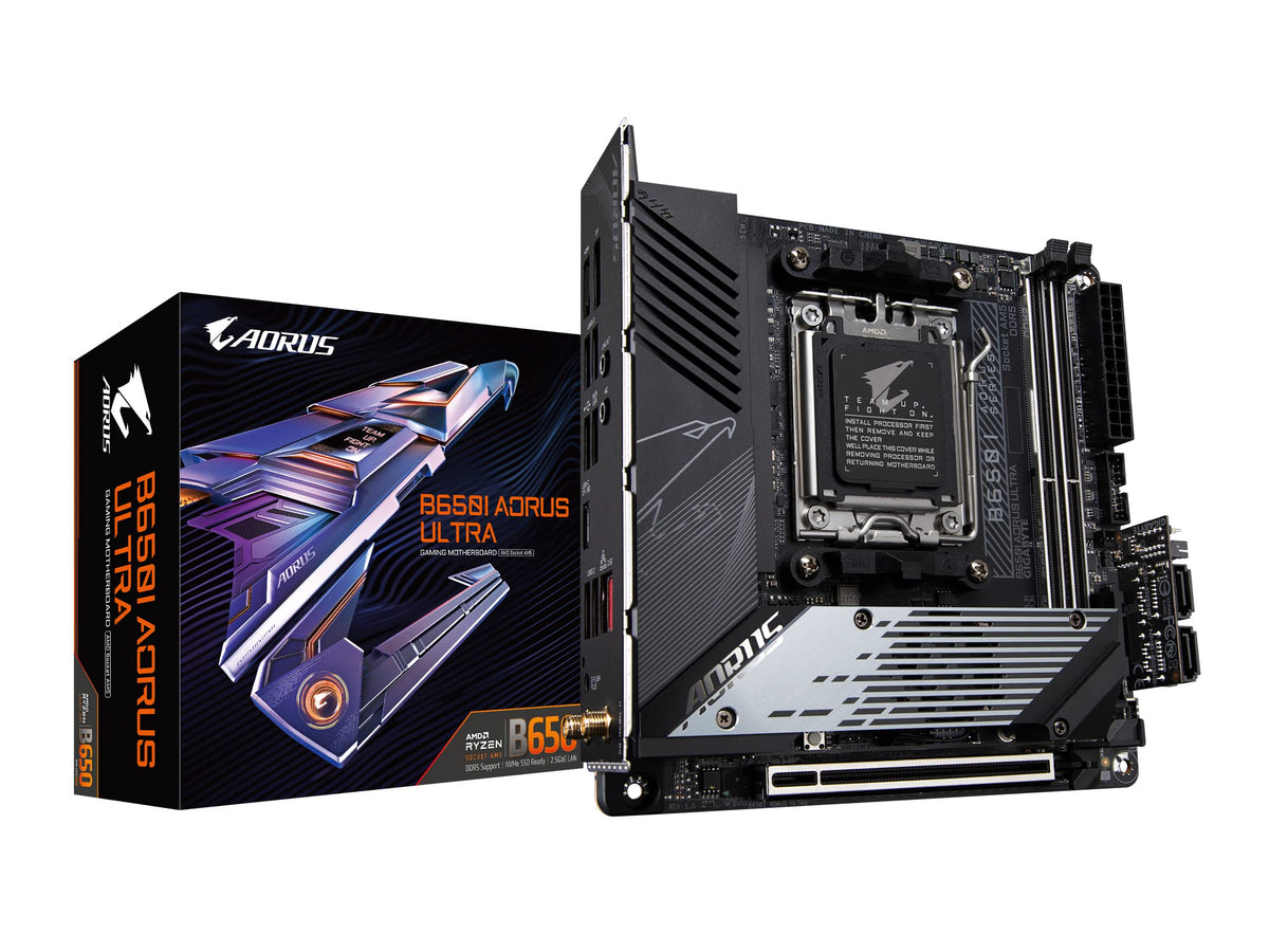 GIGABYTE B650 AORUS Elite AX AMD AM5 ATX Motherboard, Support Ryzen 9000/8000/7000 Series, DDR5, 14+2+1 Power Phase, PCIe 5.0 M.2, USB-C 3.2 Gen 2, WIFI6E, 2.5GbE, EZ-Latch, Q-Flash, RGB Fusion