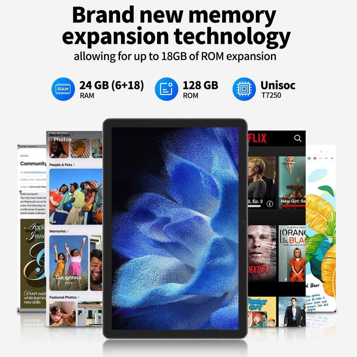 Tablet 11 Inch, Android 16 Tablet with Octa Core Processor, 24GB+ 128GB (Up to 2TB), Gemini AI Tablets, 90Hz Display with 8000mAh Battery, 4-Year Warranty for Work, Study, Travel & Gaming (Gray)