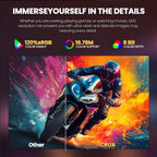 CRUA 32" 2K QHD 180Hz Curved Gaming Monitor, FreeSync, HDMI/DP, Black