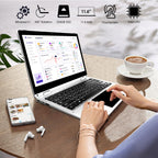 11.6 inch 2 in 1 Touchscreen Laptop, FHD 1080P Display, Intel Celeron CPU, 8GB RAM 256GB SSD, 360°Convertible Flip Ultra Thin Lightweight Tablet Laptop,Webcam,Type-C,WiFi,Window s 11,Silver