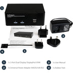 StarTech 2-Port Dual-Monitor DisplayPort KVM Switch, USB Hub, Audio, TAA