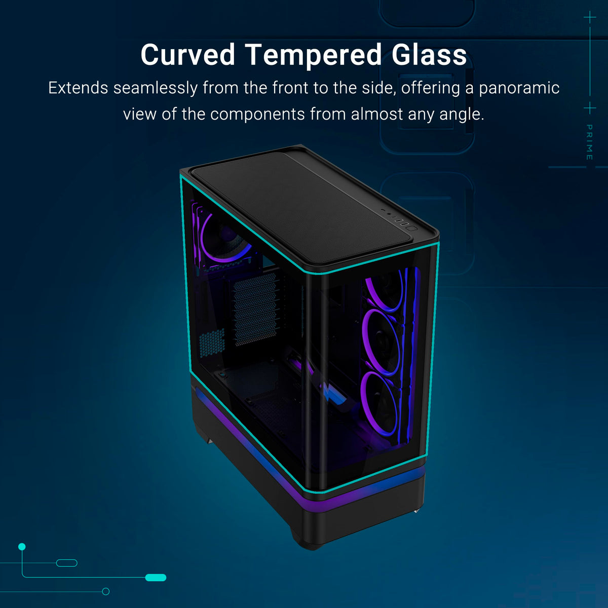 ASUS Prime AP304 ARGB ATX PC Gaming Case Tempered Glass; x4 ARGB Fans