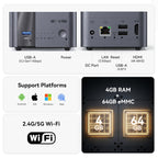 LincStation E1 4-Bay NAS Storage, Quad-Core 2.0GHz, 4GB RAM, 64GB eMMC, 2.5GbE Port & 4K HDMI 2.0, Supports M.2 NVMe SSD & SATA HDD Up to 76TB, Remote Access for iOS/Android/Windows (Diskless)