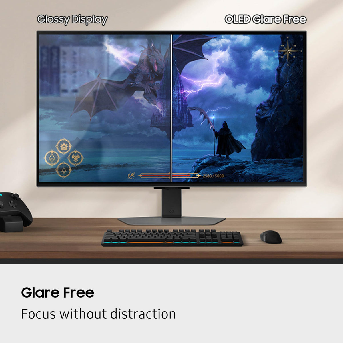 SAMSUNG 27-inch Odyssey QD-OLED G8 (G81SF), 4K, 240Hz, Gaming Monitor, 0.03ms Response Time, DisplayHDR True Black 400, AMD FreeSync™ Premium Pro, Ergonomic Stand, LS27FG810SNXZA, 2025