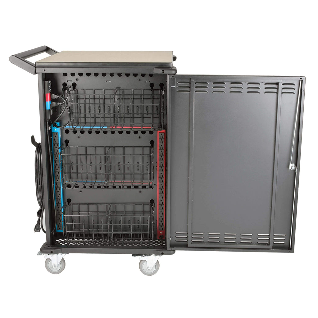 Tripp Lite 48-Port AC Mobile Charging Cart Storage Station for Chromebooks, iPads, Laptops, Tablets, Black (CSC48AC)