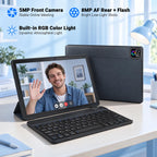 Tablet 11 inch Android 16 Tablet, 2‑in‑1 Tablet Bundle with Keyboard, Wireless Mouse, Stylus, 32GB+256GB+1TB TF Expansion, 7800mAh, Portable for Students & Business