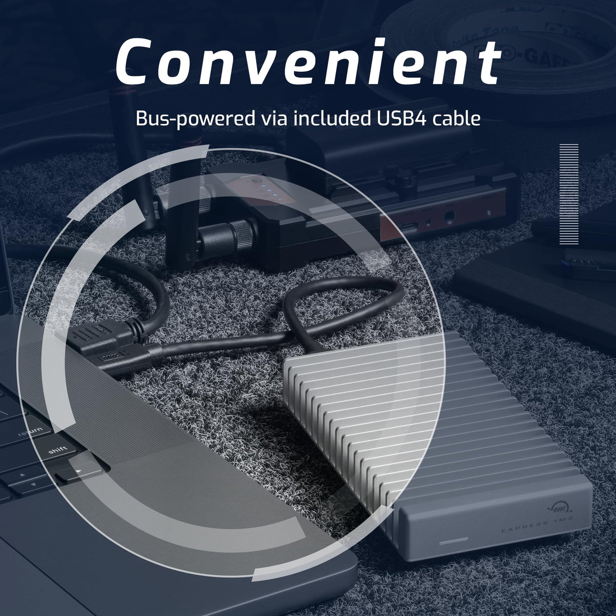 OWC Express 1M2 80G USB4 80Gb/s Portable NVMe M.2 SSD Enclosure