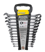 Titan 17366 13-Piece 12 Point 72 Tooth SAE Flex Head Ratcheting Combination Wrench Set