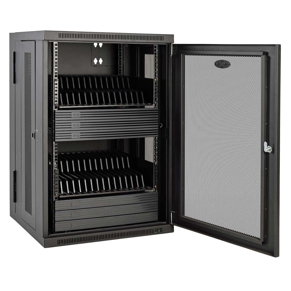 Tripp Lite 48-Port AC Mobile Charging Cart Storage Station for Chromebooks, iPads, Laptops, Tablets, Black (CSC48AC)