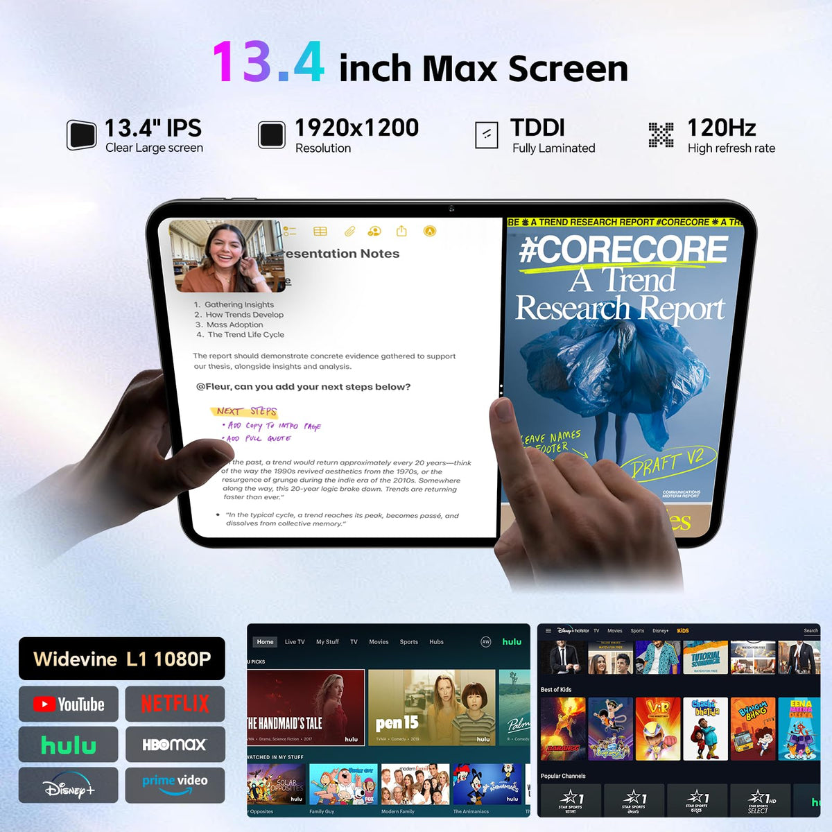 TECLAST 13.4" Android Tablet with Keyboard, 4G LTE, Large Screen Tablet