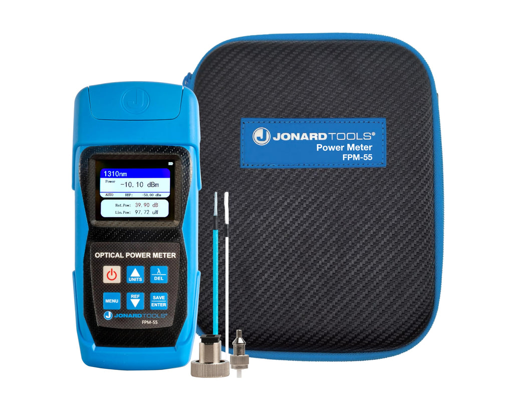 Jonard Tools FPM-55 High Precision Fiber Optic Power Meter with Data Storage (-50 to +26 dBm) and FC/SC/LC Adapters