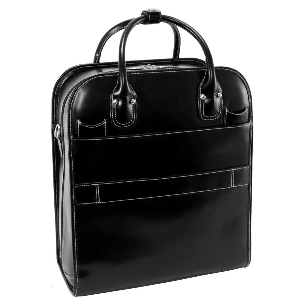 McKlein LA GRANGE, 15" Leather Detachable -Wheeled Ladies' Laptop/Computer & Tablet Business Briefcase Bag/Women's Rolling Overnight Travel Bag, Removable trolley case