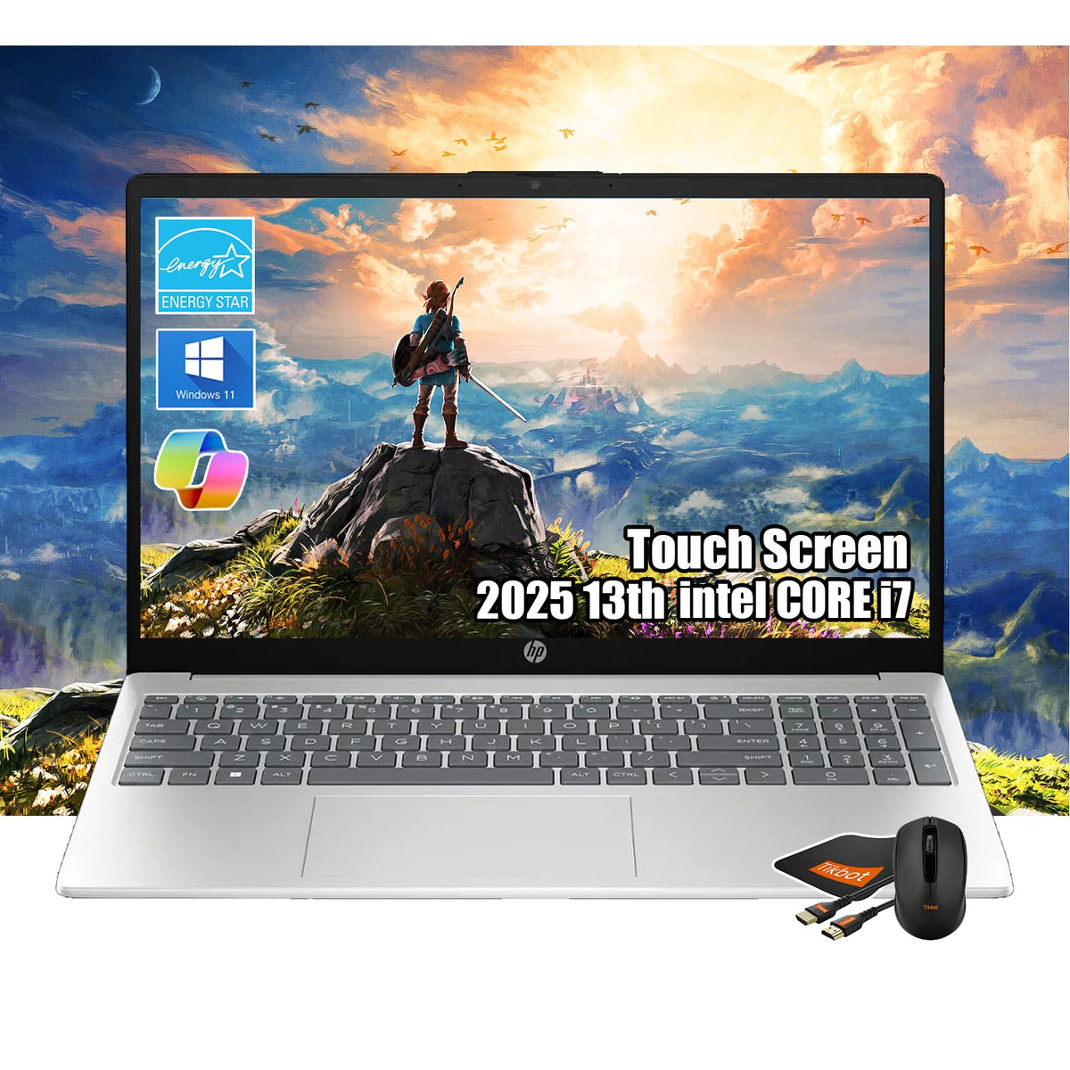 HP Pavilion 15.6" FHD Touchscreen Laptop | Intel 13th i7-1355U(Beats i9-10880H)| 16GB RAM | 512GB SSD | Iris Xe Graphics | Business Laptop | Computadora Portátil |W/Accessories