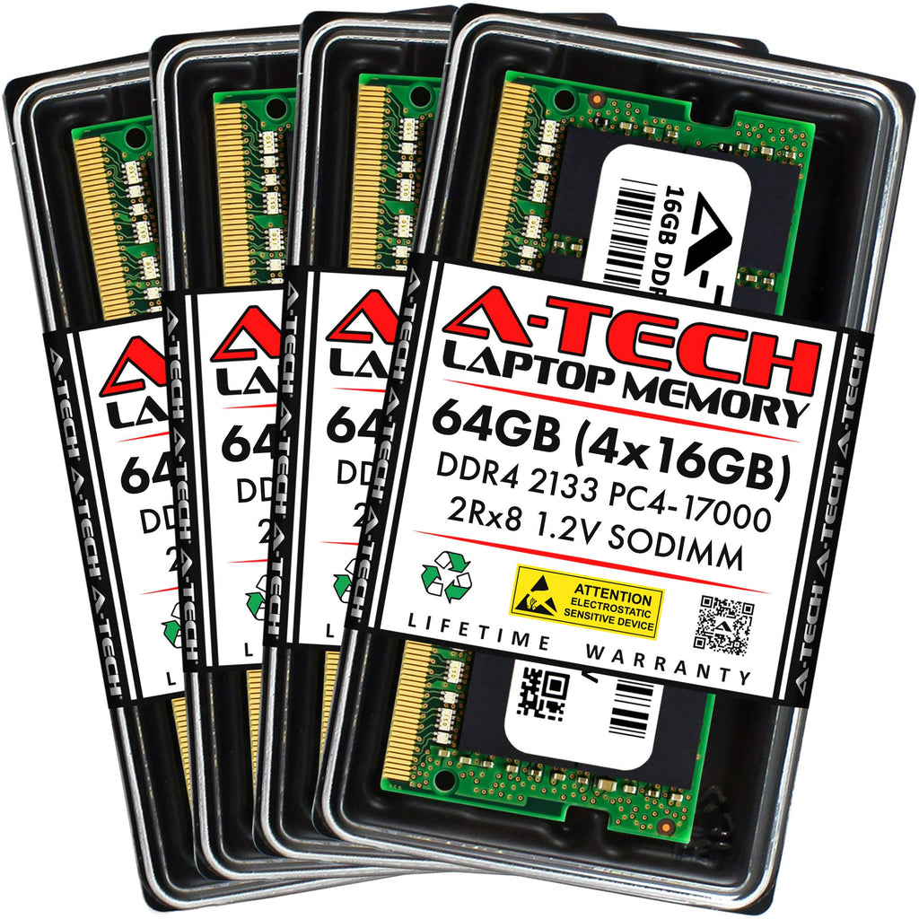 A-Tech 32GB (4x8GB) DDR4 2133 MHz SODIMM PC4-17000 (PC4-2133P) CL15 Non-ECC Laptop RAM Memory Modules