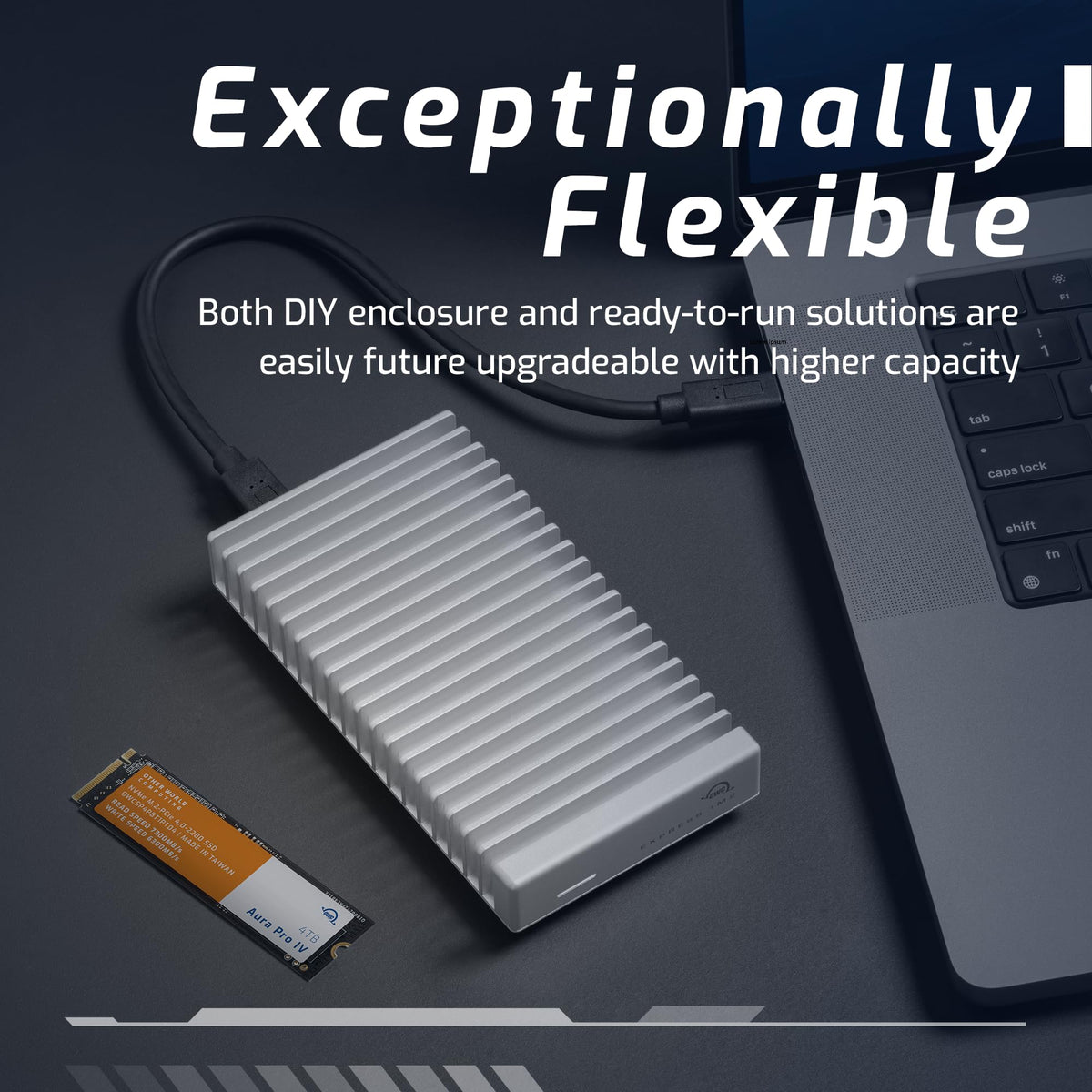 OWC Express 1M2 80G USB4 80Gb/s Portable NVMe M.2 SSD Enclosure