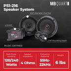 MB Quart Premium 6.5 Inch 240W 2-Way Component Car Speaker System