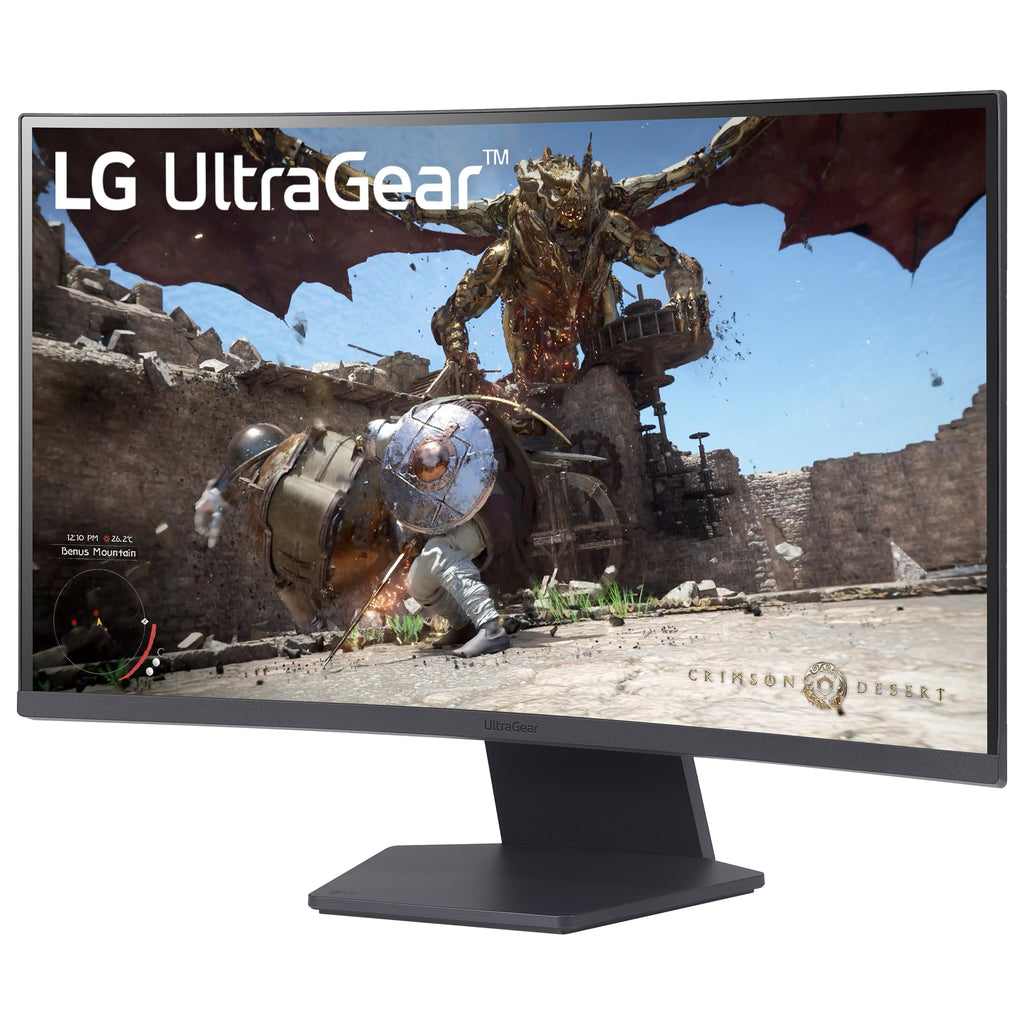 LG 27GS60QC-B Ultragear 27-inch Curved Gaming Monitor QHD (2560x1440) 180Hz 1ms 1000R AMD FreeSync HDR10 HDMIx2 DisplayPort Borderless Design Black Stabilizer DAS Crosshair FPS Counter - Black