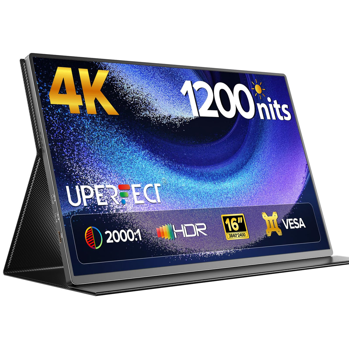 UPERFECT 17.3'' 4K Portable Monitor QLED, 600 Nits 150% sRGB 3840*2160 UHD