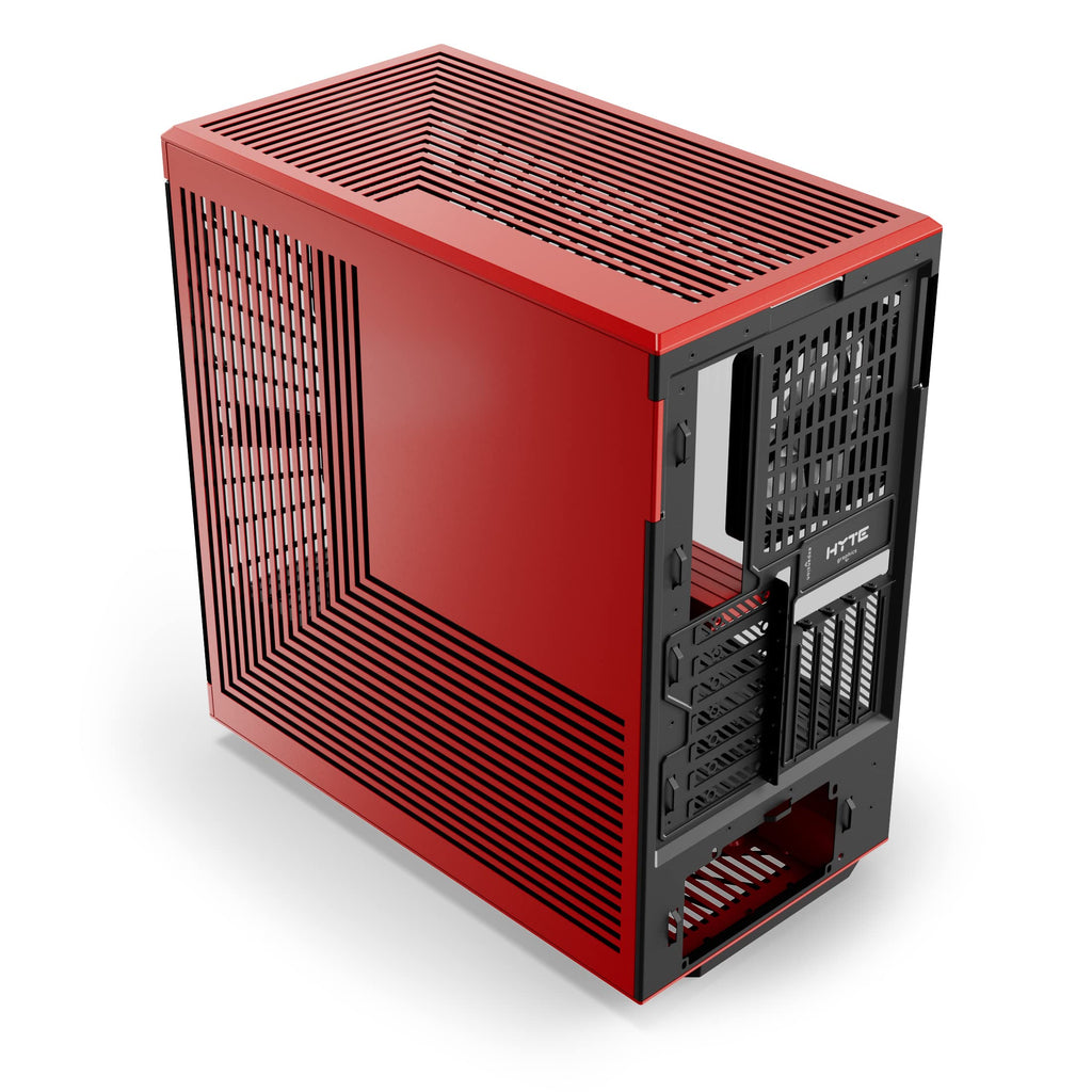 Hyte Y40 Modern Aesthetic Panoramic Tempered Glass Mid-Tower ATX Computer Gaming Case with PCIE 4.0 Riser Cable Included, Red (CS-HYTE-Y40-BR)