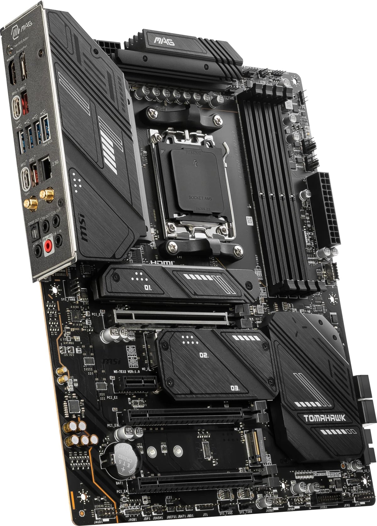 MSI MAG X670E Tomahawk WiFi Gaming Motherboard (AMD Ryzen 9000/8000/7000 Series Processors, AM5, DDR5, PCIe 5.0, SATA 6Gb/s, M.2, USB 3.2 Gen 2, Wi-Fi 6E, Bluetooth 5.3, 2.5Gbps LAN, HDMI/DP, ATX)