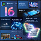 2026 Android Tablet with Keyboard, 11 inch Android 16 Tablet