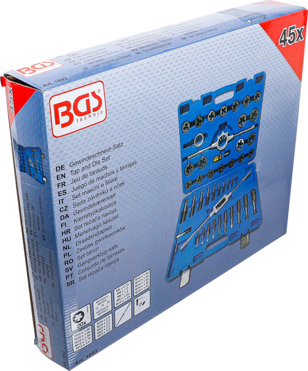 BGS 1893 | Tap and Die Set | M6 - M24 | 45 pcs.