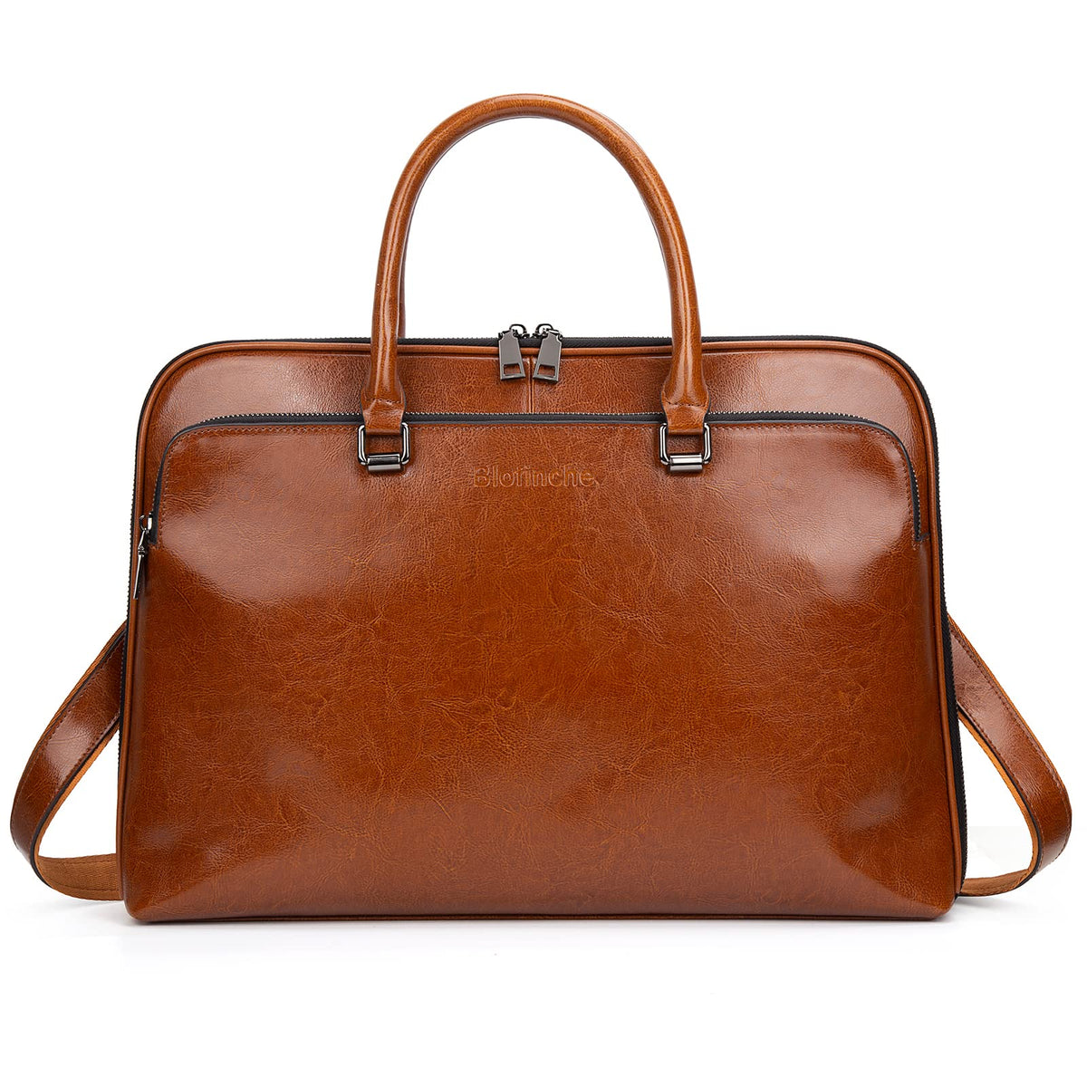 Blofinche Laptop Messenger shoulder bag: Genuine Leather work Briefcase 13.3 15.6 inch designer Satchel handbag
