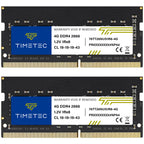 Timetec Elite 32GB KIT (2x16GB) DDR4 2666MHz (PC4-2666V) PC4-21300 SODIMM Laptop RAM – 260-Pin 1.2V CL19 Non-ECC Unbuffered Memory Module for Laptop, Notebook, Mini PC, All-in-One