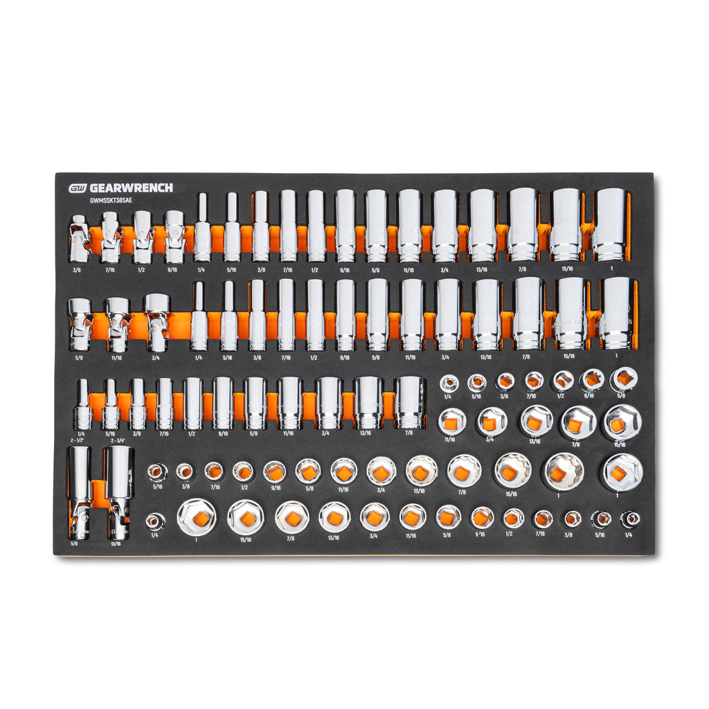 GEARWRENCH 85 Piece 3/8” Drive Master SAE Socket Set | GWMSSKT38SAE
